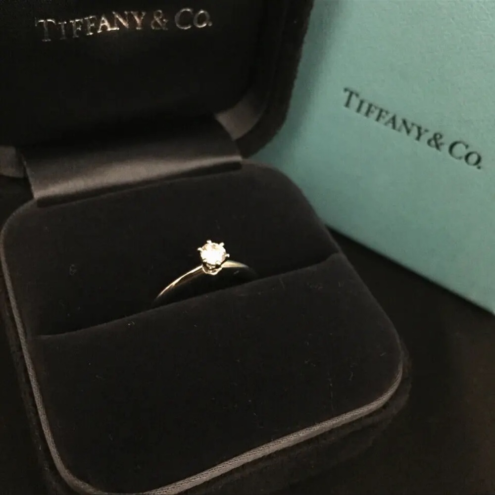 Tiffany & Co. Solitaire Diamond Ring with Tiffany Blue Box